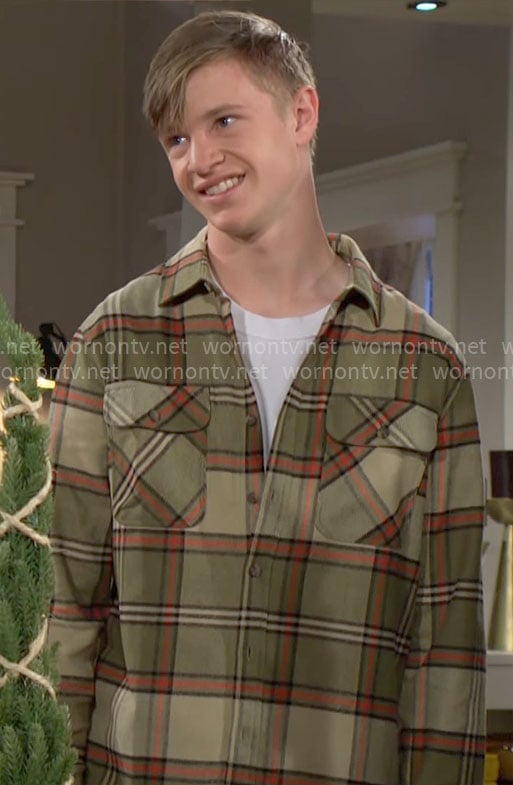 Johnny’s green plaid shirt on The Young and the Restless