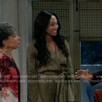 Jordan’s green leopard jumpsuit on General Hospital