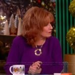 Joy's purple sweater and circle necklace on The View