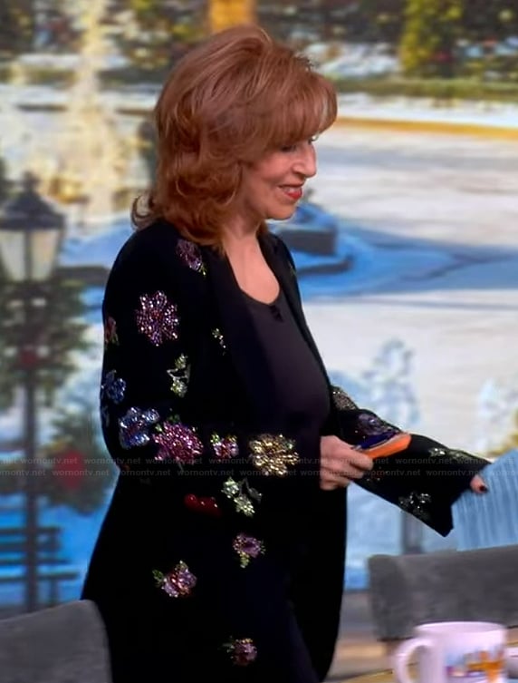 Joy's black embellished blazer on The View