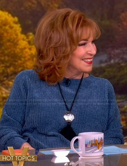Joy’s blue knit sweater on The View