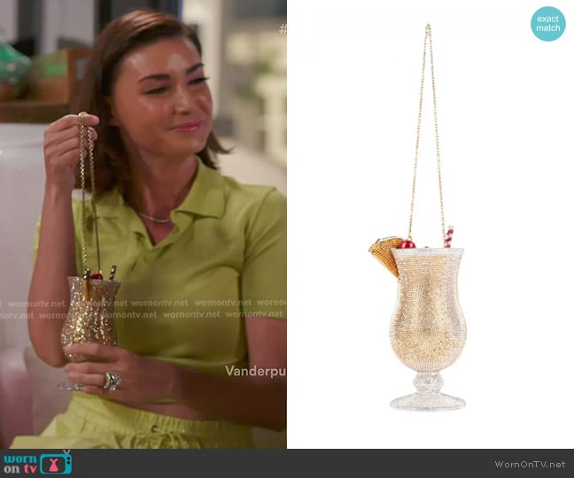 Judith Leiber Piña Colada Cocktail Clutch worn by Bronwyn Newport on The Real Housewives of Salt Lake City