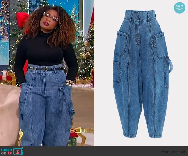 Julia Allert Baggy Wide Leg Cargo Jeans worn by Jennifer Hudson on The Jennifer Hudson Show