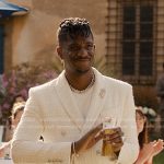 Julien’s white tweed suit on Emily in Paris