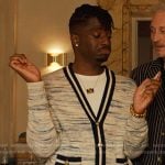 Julien’s striped trim cardigan on Emily in Paris