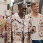 Julien’s printed coat on Emily in Paris