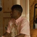 Julien’s pink printed shirt on Emily in Paris