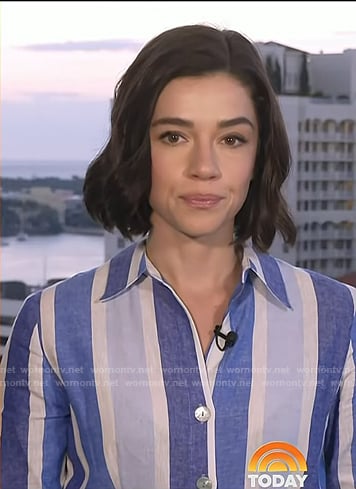 Julie’s blue stripe shirtdress on Today