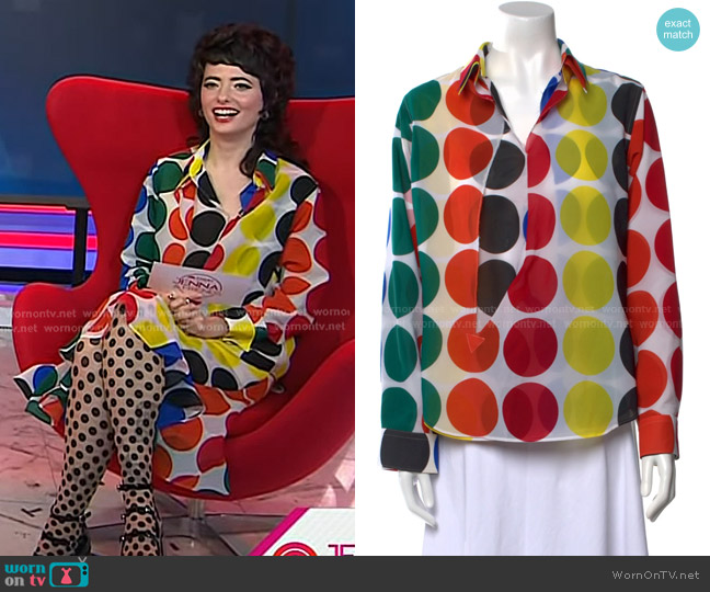 Junya Watanabe x Comme des Garçons Polka Dot Button Down Shirt worn by Sarah Sherman on Today