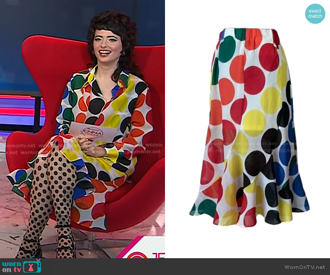 Junya Watanabe x Comme des Garçons Polka Dot Skirt worn by Sarah Sherman on Today