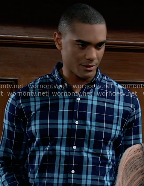 Kai's blue plaid shirt on General Hospital