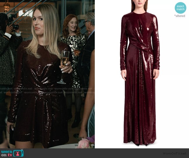 Kate Barton Draped Sequin Gown worn by Sveta (Valeriya Denga) on Elsbeth