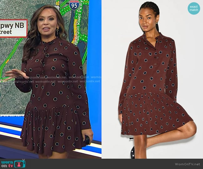 Kate Spade Pleated Flounce Shirt Dress worn by Adelle Caballero on Today