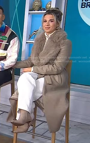 Katelyn Brown's fur collar coat on Today