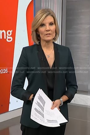 Kate’s green contrast lapel blazer on NBC News Daily