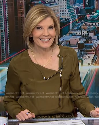 Kate's khaki zip detail top on NBC News Daily