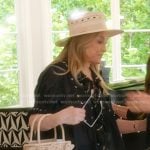 Kathey’s black floral embroidered blouse on The Real Housewives of Beverly Hills