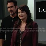 Katie’s burgundy suit on The Bold and the Beautiful
