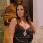 Kyle’s black chain waist dress on The Real Housewives of Beverly Hills