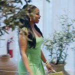 Keiarna’s green tie front dress on The Real Housewives of Potomac