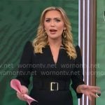 Kelly O’Grady’s black v-neck dress on CBS Mornings