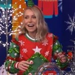 Kelly’s ugly Christmas sweater on Live with Kelly and Mark