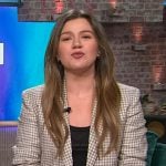 Kelly’s gingham check blazer on The Kelly Clarkson Show