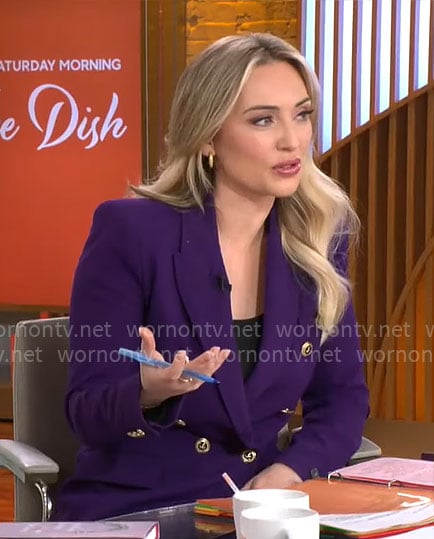 Kelly O'Grady's purple blazer on CBS Mornings