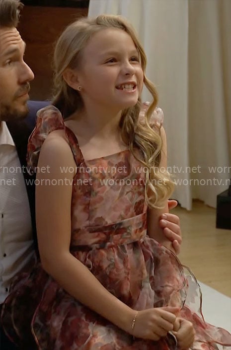 Kelly’s red floral dress on The Bold and the Beautiful