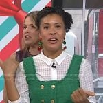 Amber Kemp Gerstel’s green tweed vest top on Today