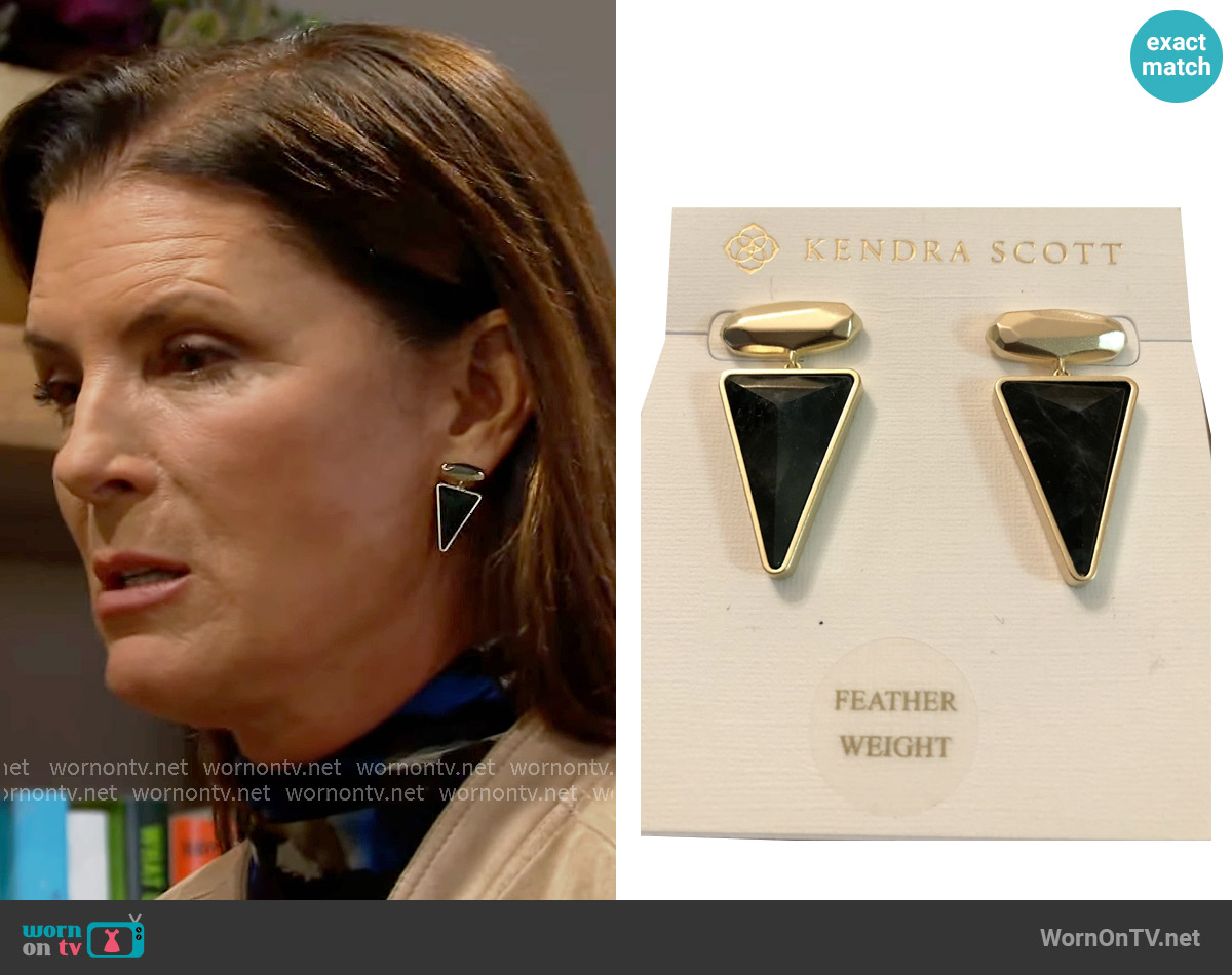 Kendra Scott Vivian Earrings worn by Sheila Carter (Kimberlin Brown) on The Bold and the Beautiful