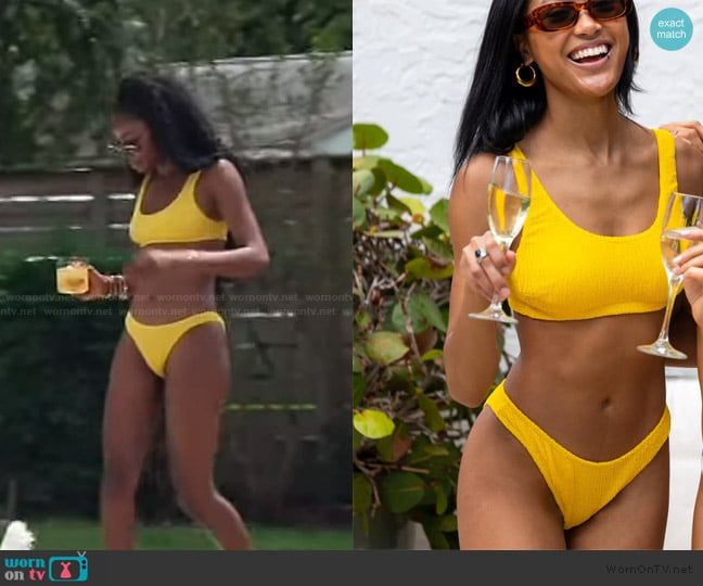 Kenny Flowers  The Capri Luxe Crinkle Bikini Bottoms worn by Venita Aspen on Southern Charm