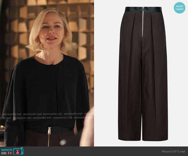 Khaite Marine Wide-leg Pants worn by Liberty Ronson (Naomi Watts) on Alls Fair