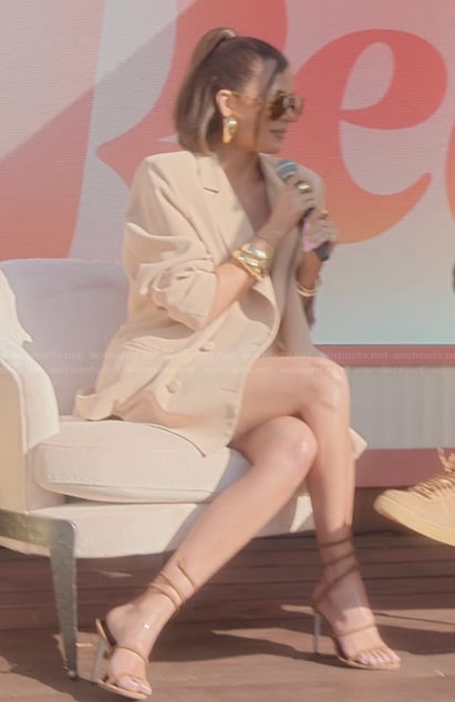 Khloe's brown sandals on The Kardashians