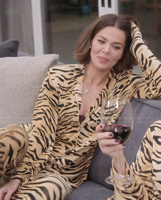 Khloe's tiger stripe pajamas on The Kardashians