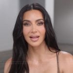 Kim’s snake print confessional bodysuit on The Kardashians