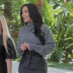 Kim’s black mini skirt on The Kardashians