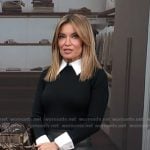 Kit’s black collared knit sweater on Access Hollywood