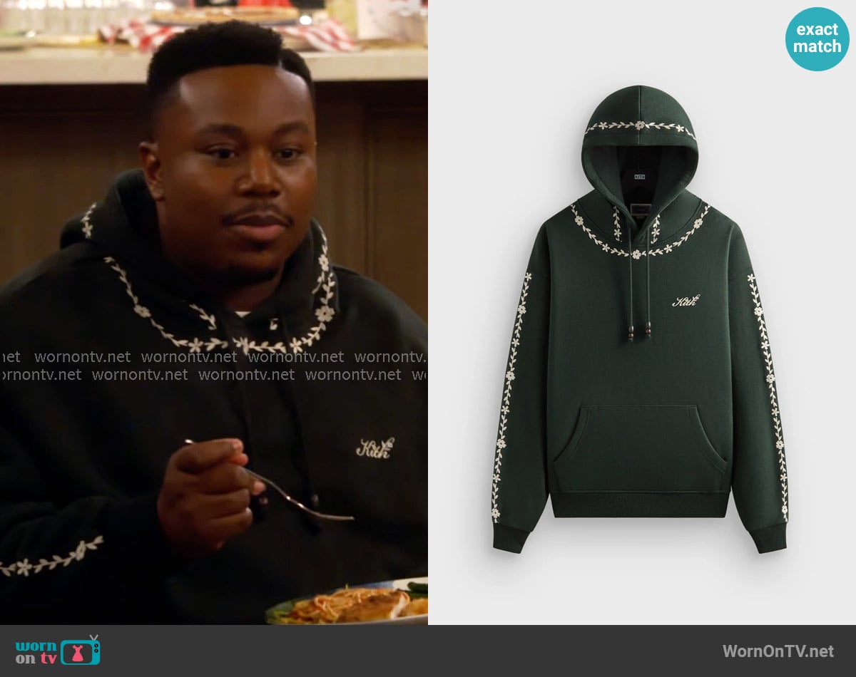 Kith Artisanal Floral Nelson Hoodie worn by Marty (Marcel Spears) on The Neighborhood