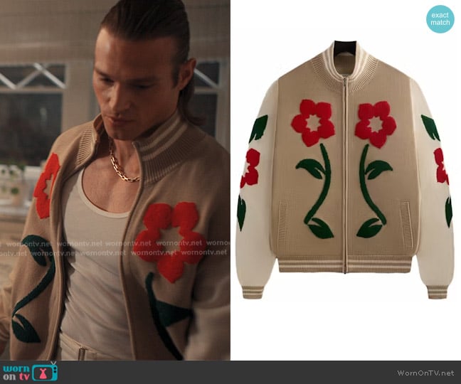 Kith Floral Crest Wyona Full Zip Sweater worn by Chase Munroe (Matthew Noszk) on Alls Fair