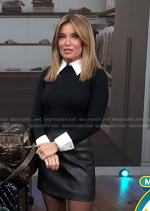 Kit’s black collared knit sweater on Access Hollywood