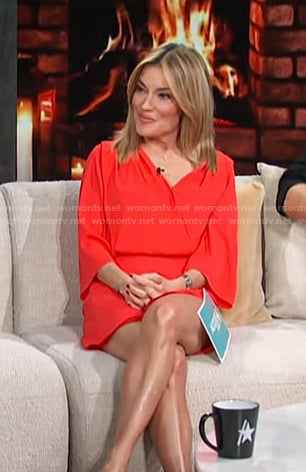 Kit's red mini wrap dress on Access Hollywood