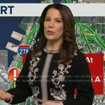 Heather's black floral print knit dress on Good Morning America