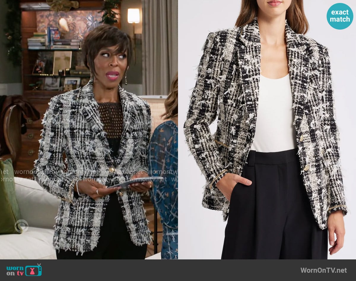 Kobi Halperin Georgia Tweed Jacket worn by Sharon Winger (Bonita Brisker) on Beyond the Gates