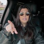 Kourtney’s black leather jacket on The Kardashians