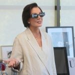 Kris’s white linen blazer on The Kardashians