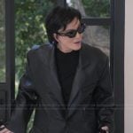 Kris’s black leather jacket on The Kardashians