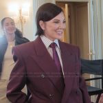 Kris’s burgundy double breasted blazer on The Kardashians