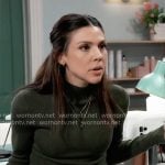 Kristina’s olive green rib knit top on General Hospital