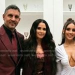 Kyle’s sequin feather trim gown on The Real Housewives of Beverly Hills